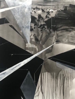 Detail of painting by Torkwase Dyson