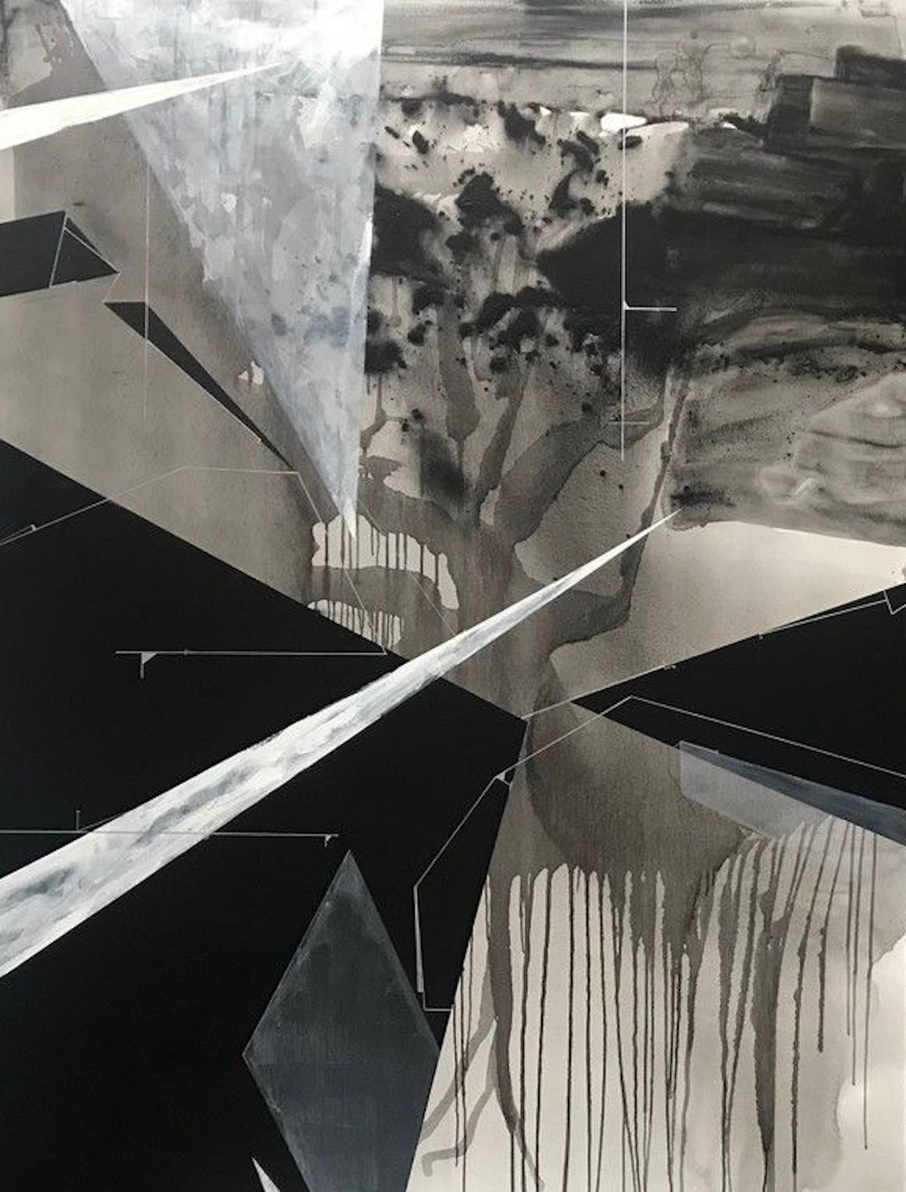 Detail of painting by Torkwase Dyson