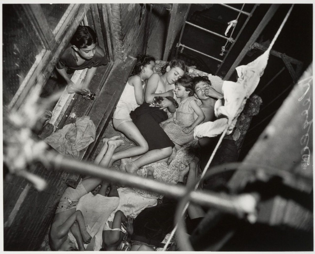 weegee - children on fire escape