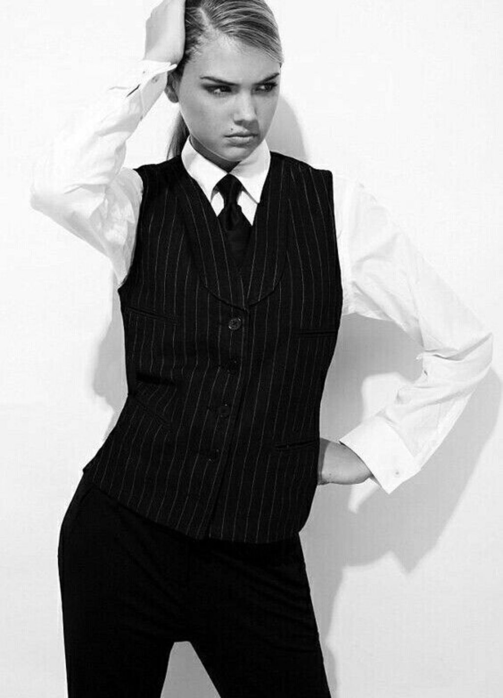 Gabriel Ledoux in pinstripe suit french cuffs
