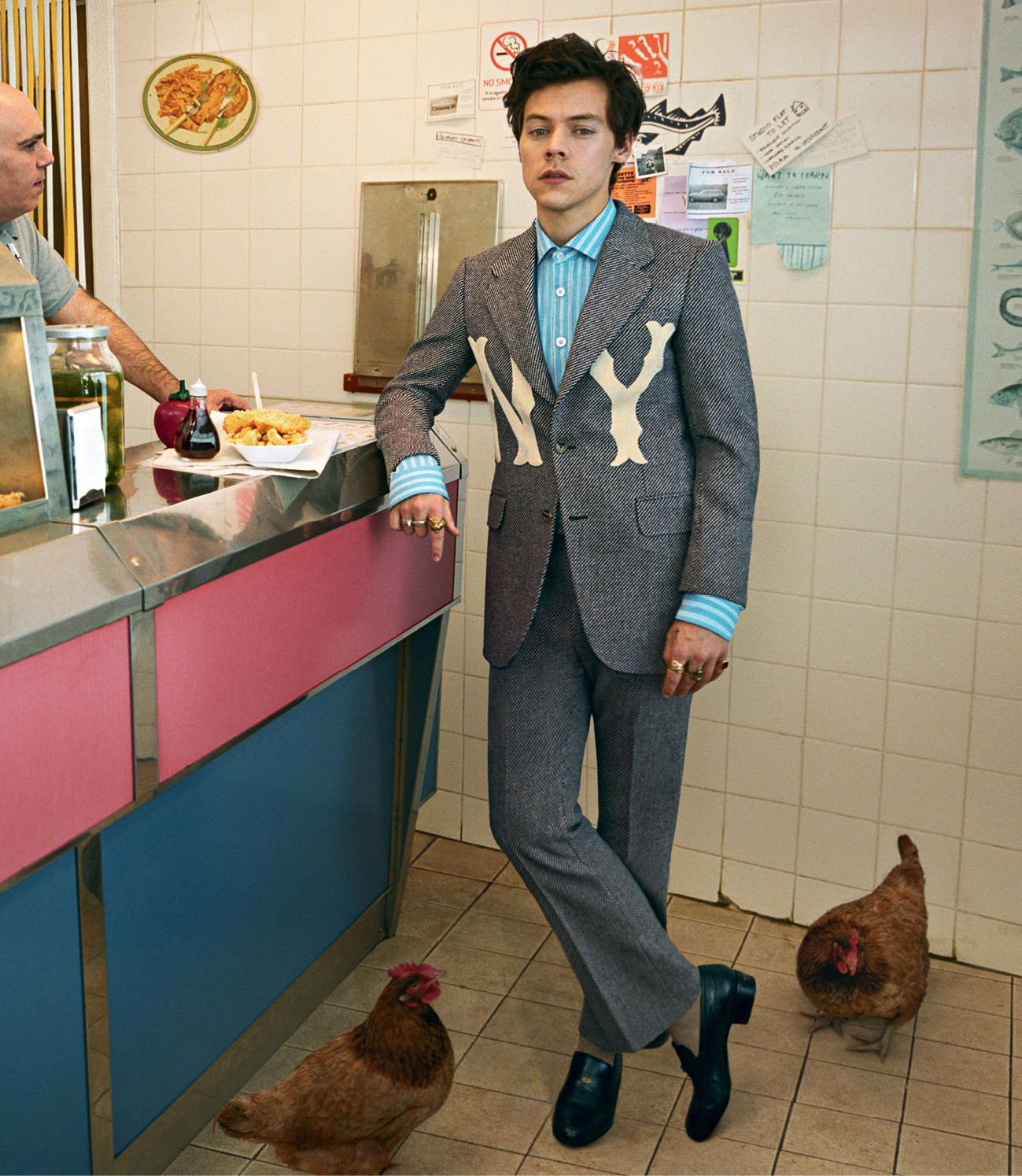 harry styles gucci pre-fall campaign