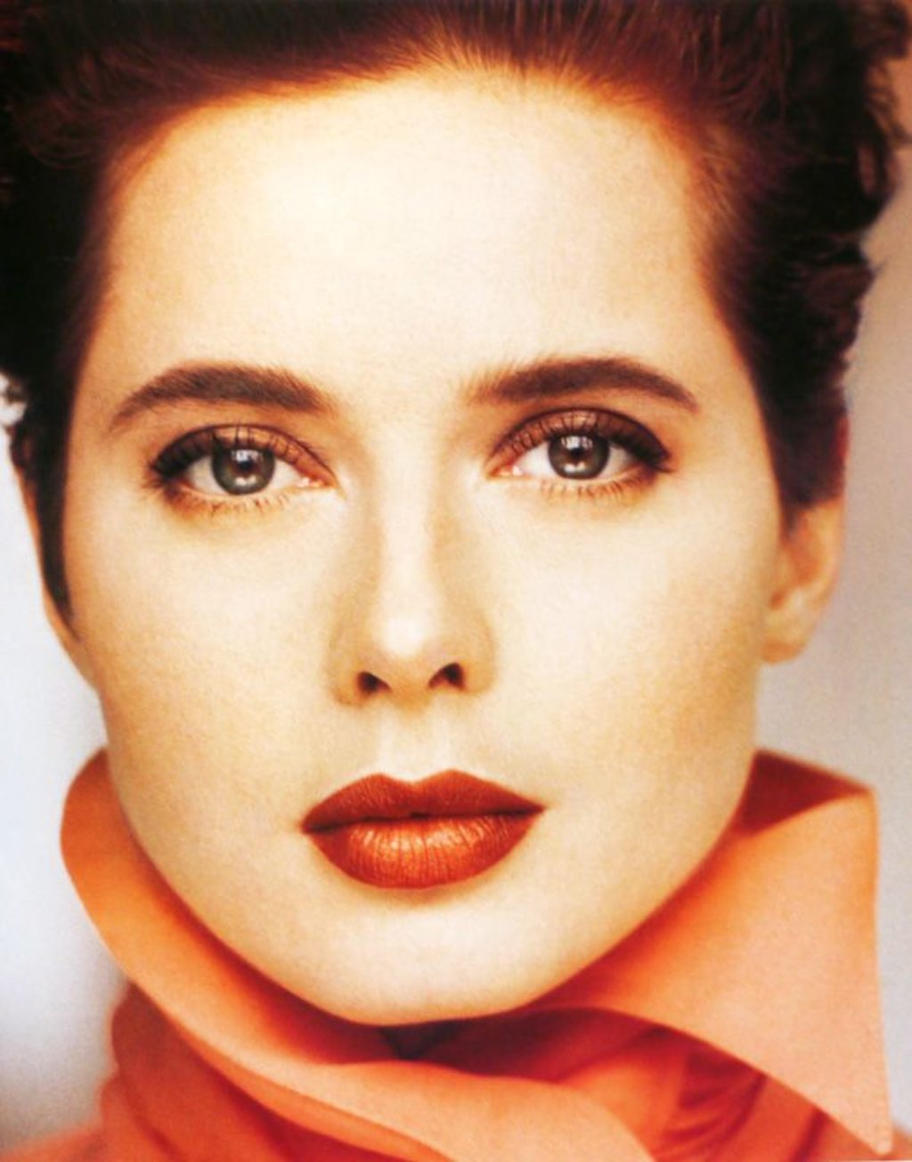Isabella Rosselini portrait with make up by Make up Artist Kevyn Aucoin