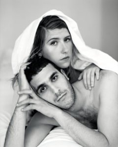 Black and white photograph of Fashion Designers Mike Eckhaus and Zoe Latta