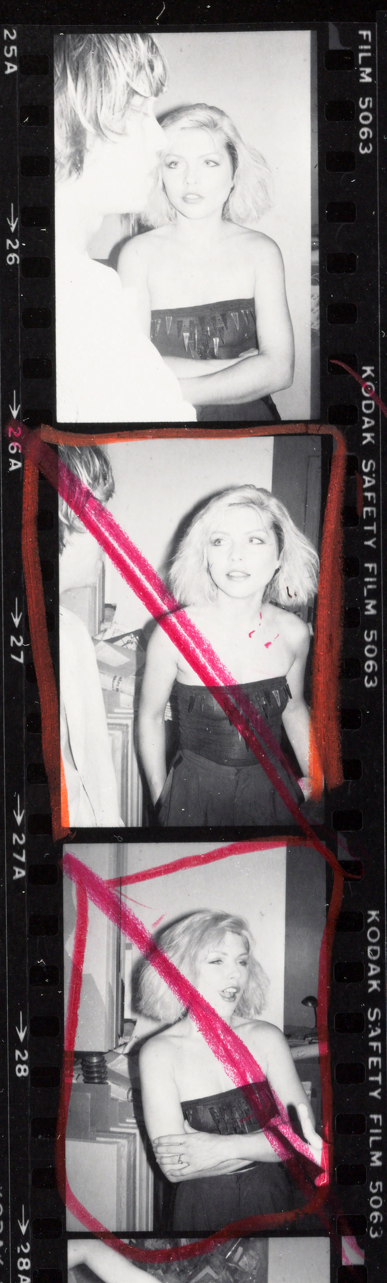 Andy Warhol contact sheet with debbie harry, chris stein
