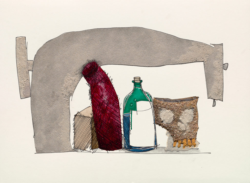Still Life with Skull, Bottle, and Sewing Machine by Irving Penn