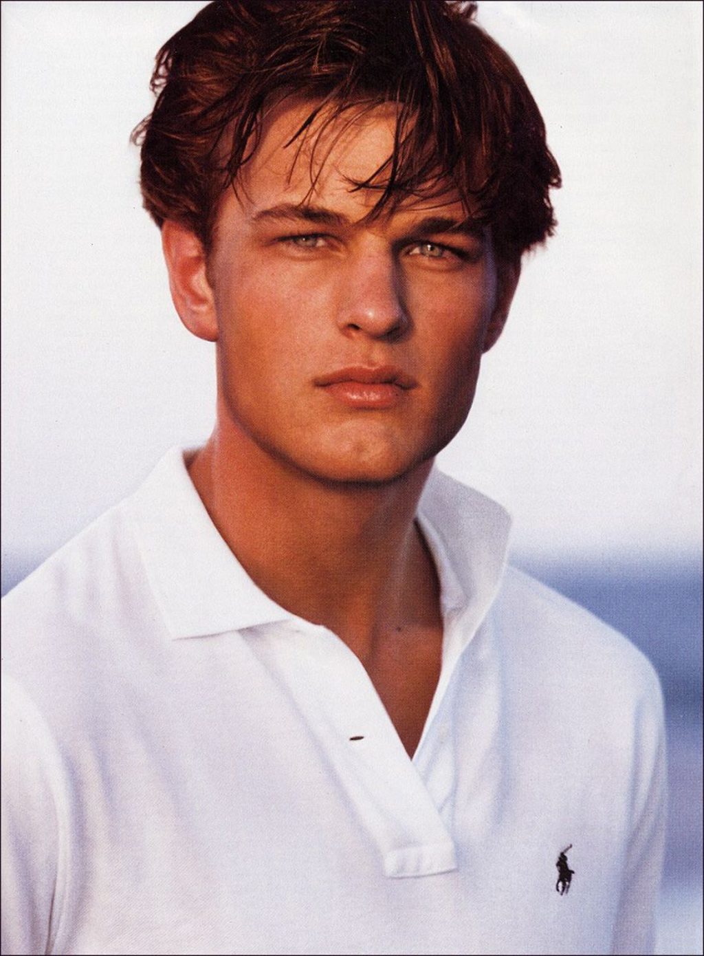 Young Male Model in Ralph Lauren White Polo Ad Campaign