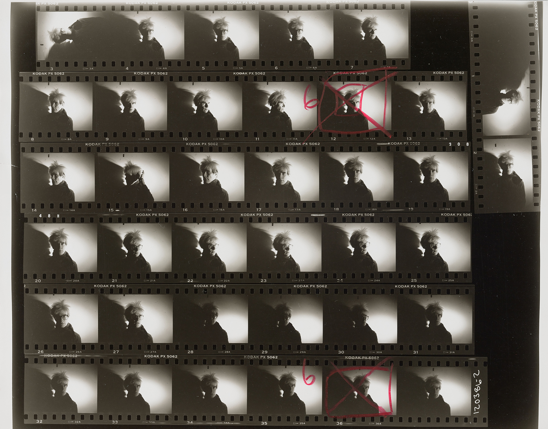 Andy Warhol contact sheet with shadow