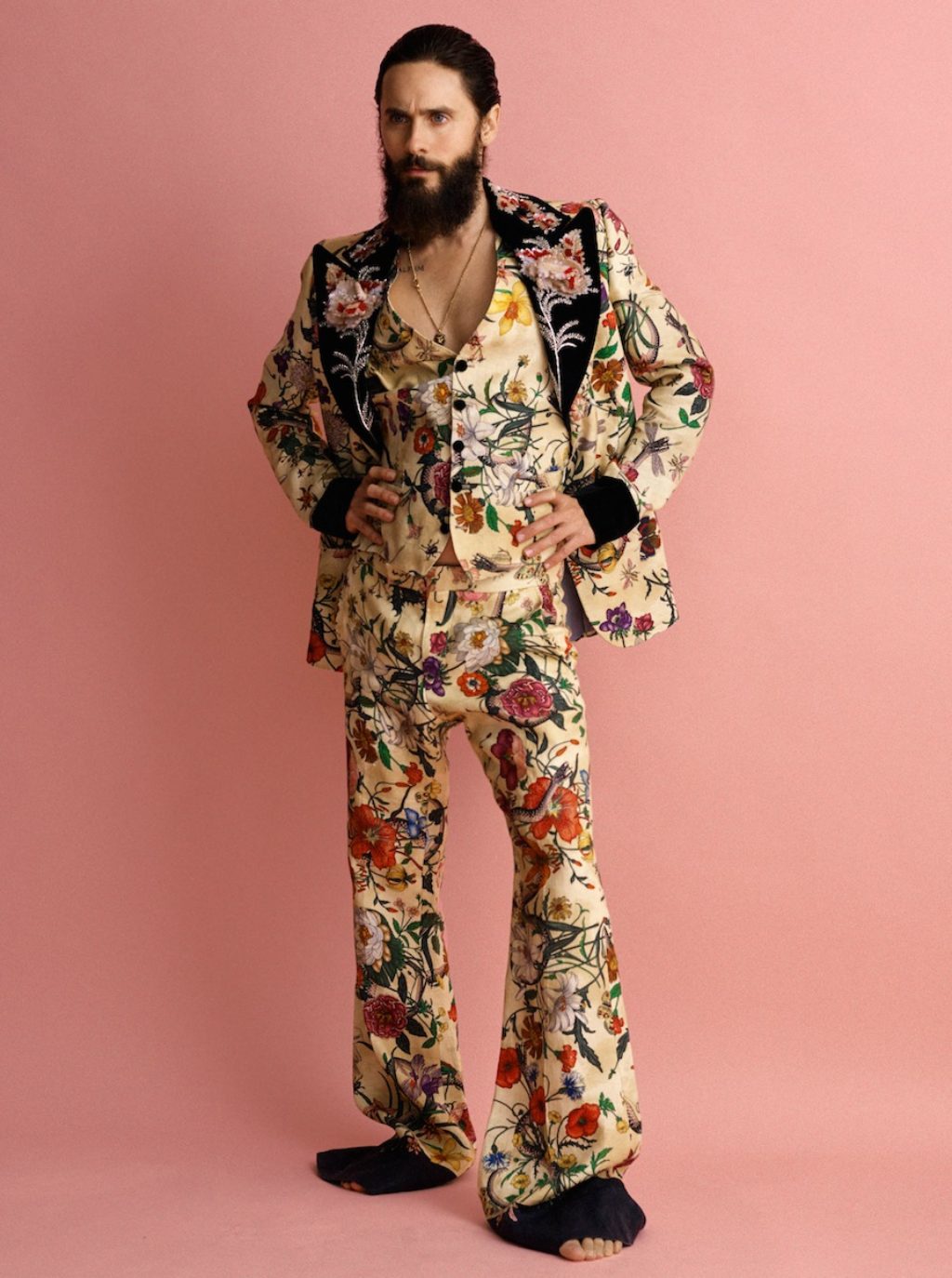 Jarod Leto in Gucci floral suit