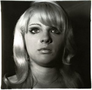 photograph of a blonde woman taken by Diane Arbus