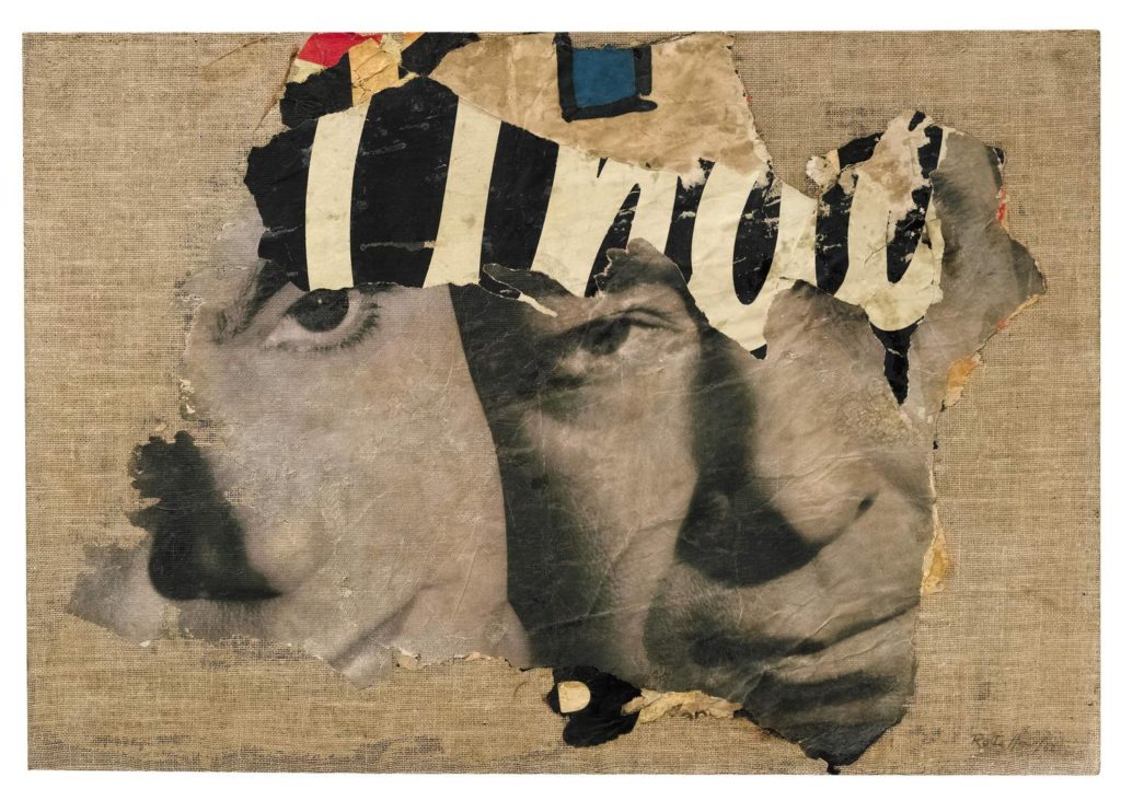 The Two Faces Collage by Mimmo Rotella