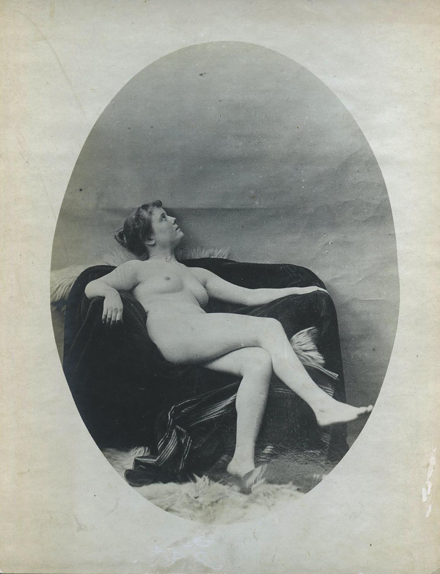 antique photo of a nude woman