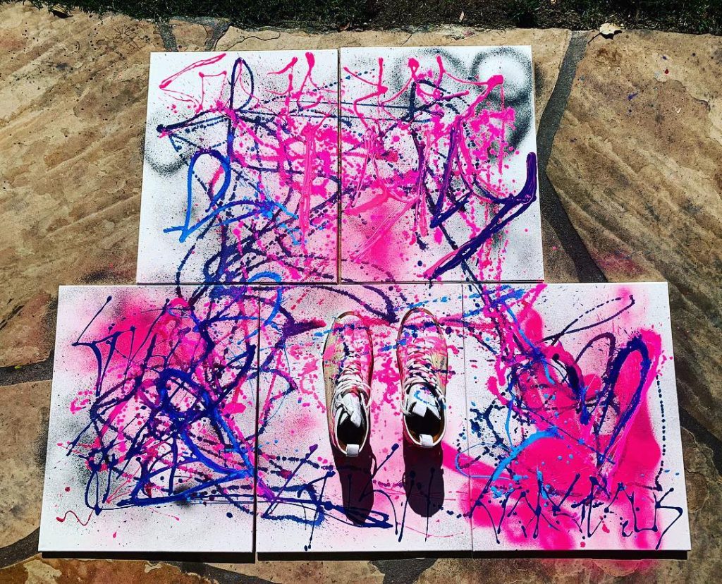 Nats Getty Spray Painted Art-Spray Painted High Tops