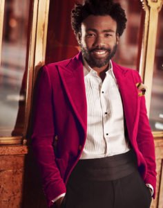 Donald Glover red velvet jacket