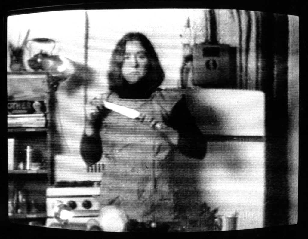 Video still from Martha Rosler