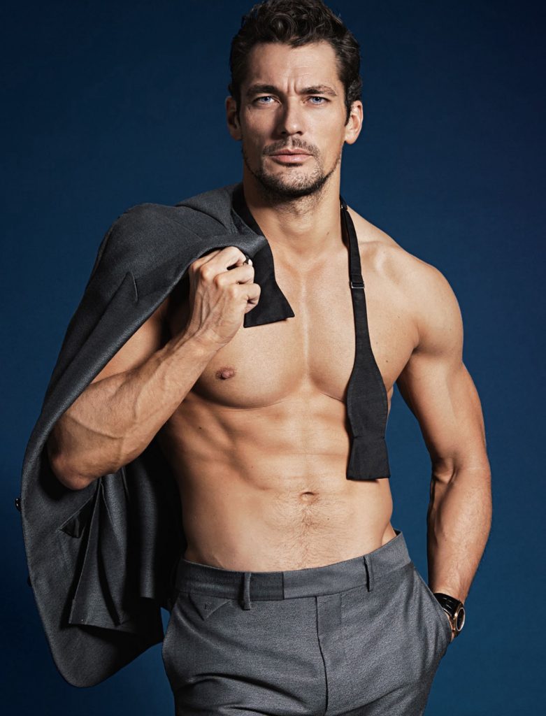 Hottest Male Model David Gandy Bare Chest with untied bow tie