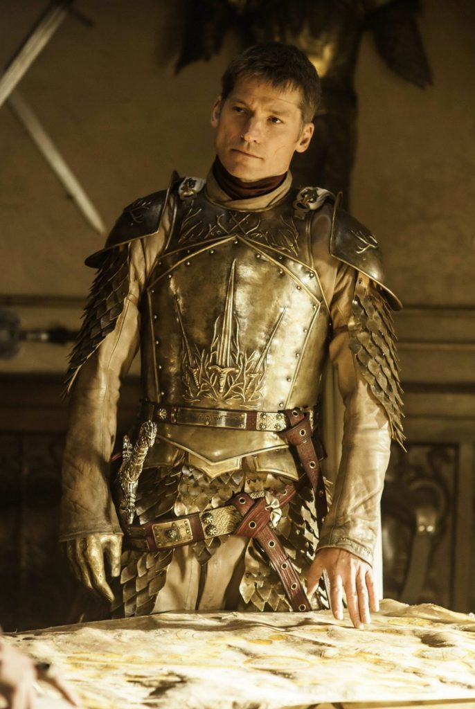 Game of Thrones Jamie Lannaster wearing gold armor