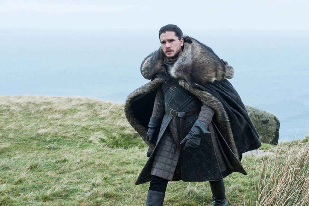 Game of Thrones Jon Snow Wearing an amazing fur coat