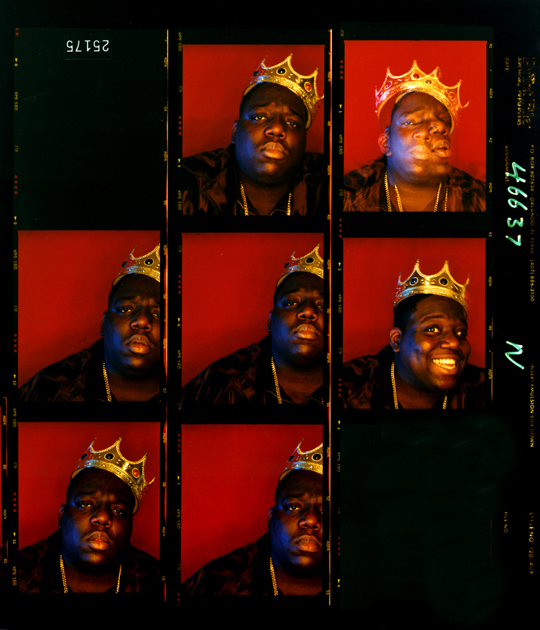 3. Biggie Smalls, King of New York contact sheet (1997). Photo by Barron Claiborne.