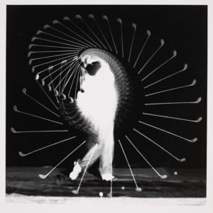Harold Edgerton photograph of a man's golf swing