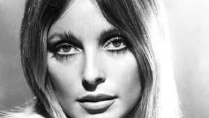 sharon tate black and white closeup