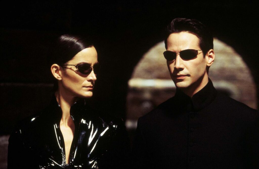 The Matrix Reloaded (The Matrix 2), Carrie-Anne Moss & Keanu Reeves; Photo by: Photo courtesy of Moviestore/Shutterstock