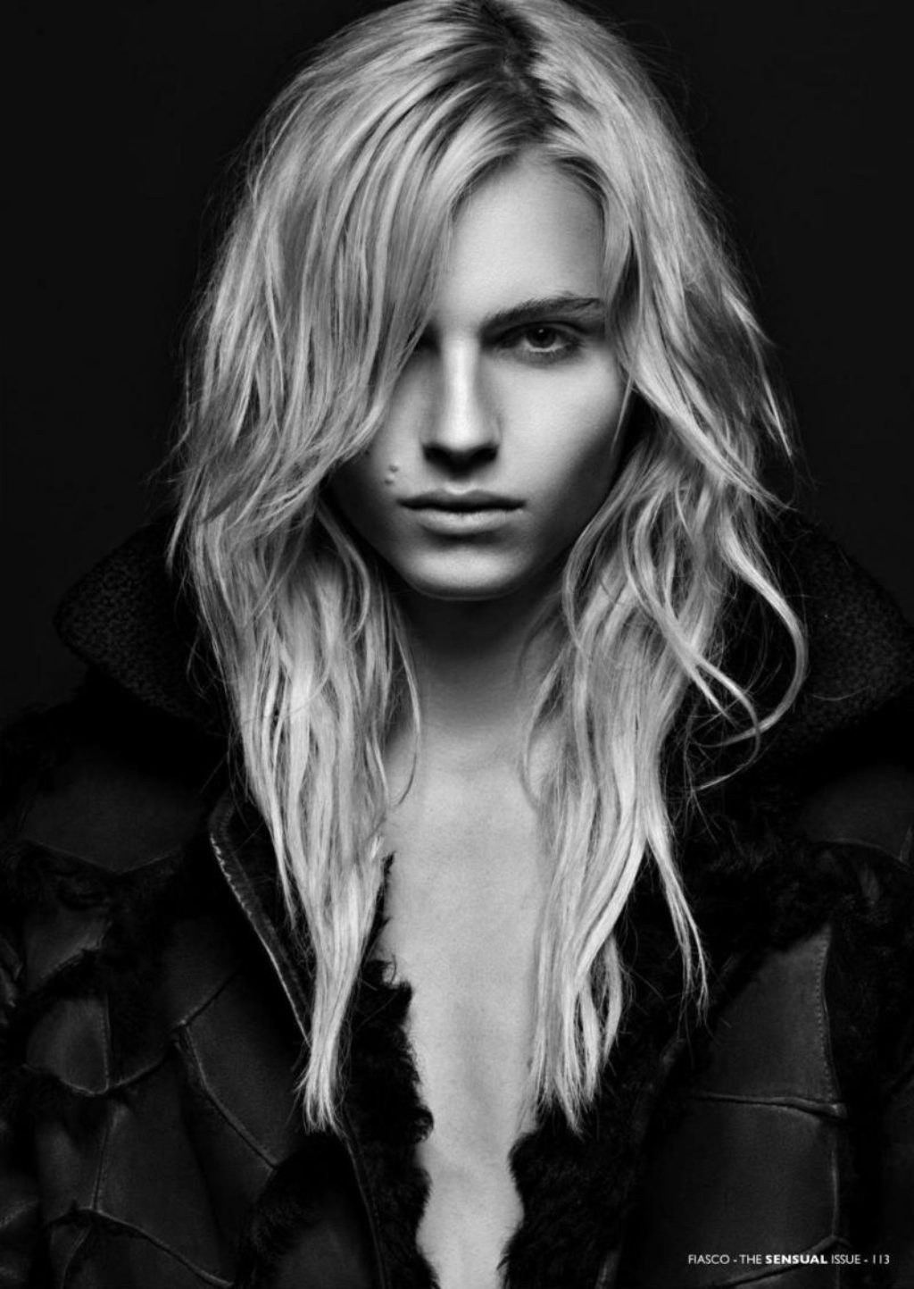 Trans Model Andreja Pejic with long blonde hair