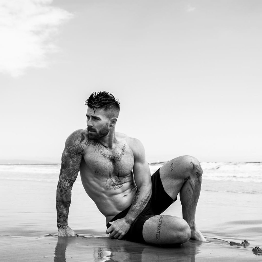 tatted up male model kyle Krieger