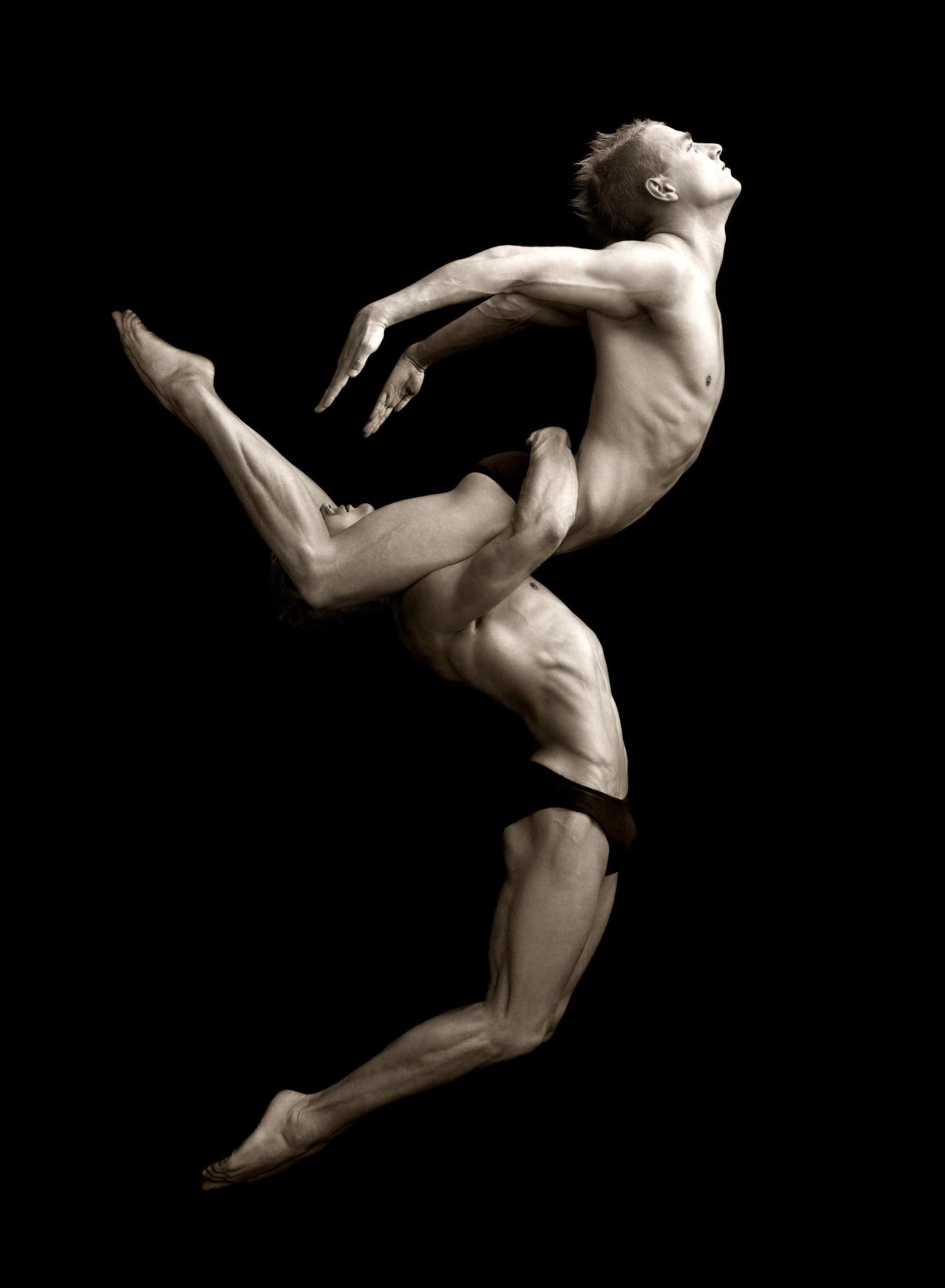 two male dancers posing, by greg gorman
