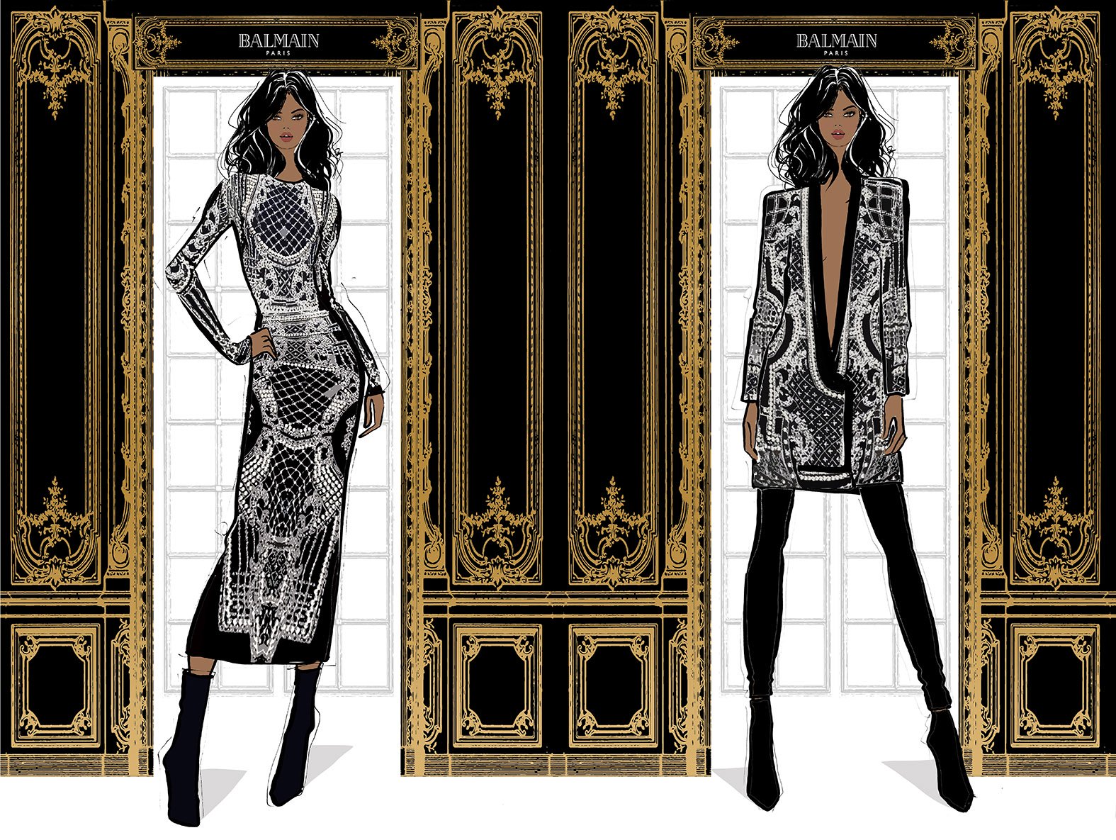 Illustration from Elegance the Beauty of French Fashion by Megan Hess