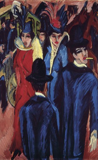 Painting by Ernst Ludwig Kirchner - Berlin Street Scene