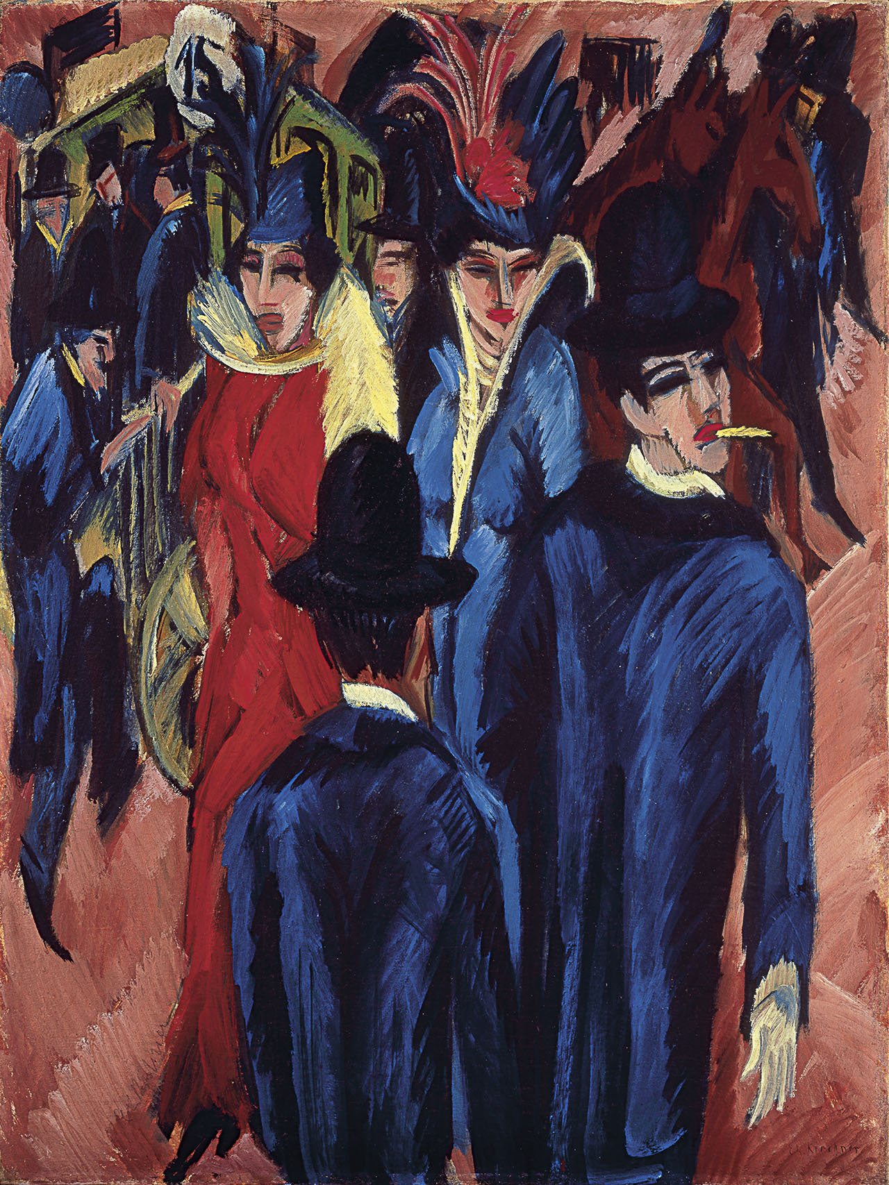 Painting by Ernst Ludwig Kirchner - Berlin Street Scene