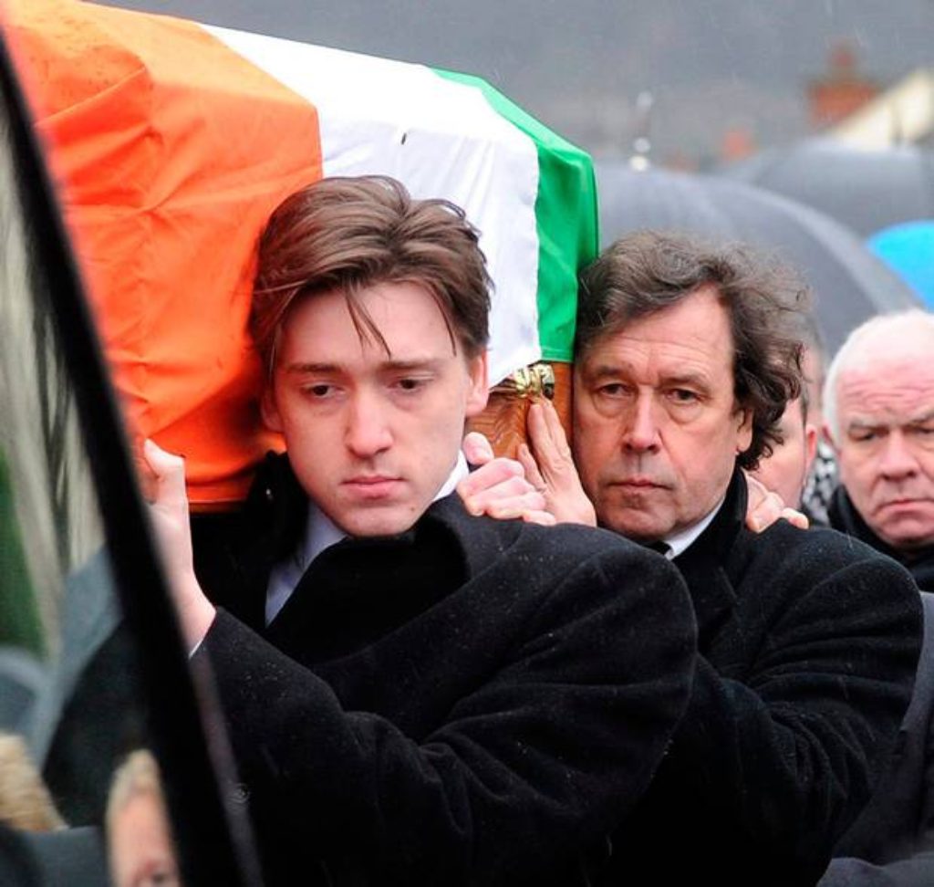 Ex husband Stephen Rea at Dolours Price's funeral