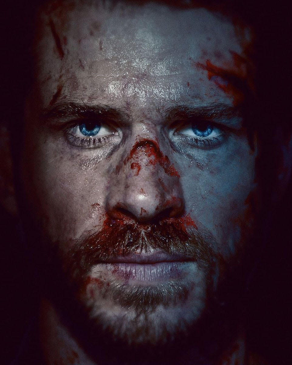 liam hemsworth bloody face