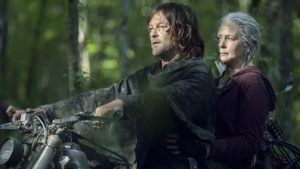 Norman Reedus as Daryl Dixon, Melissa McBride as Carol Peletier - The Walking Dead _ Season 10 - Photo Credit: Jackson Lee Davis/AMC