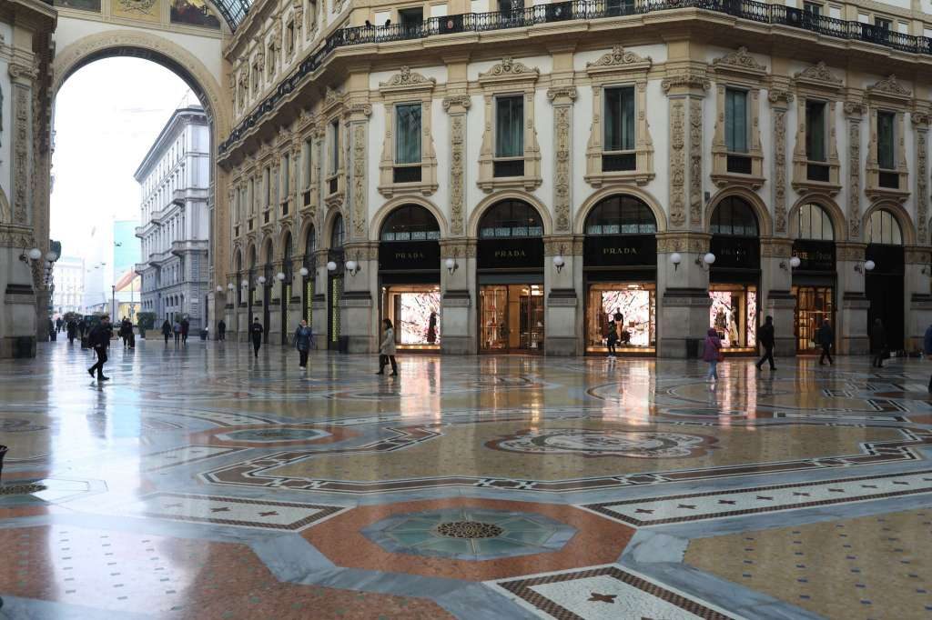 empty fashion shopping Milan