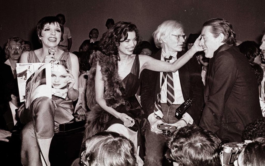 Liza Minelli, Bianca Jagger Andy Warhol and Halston