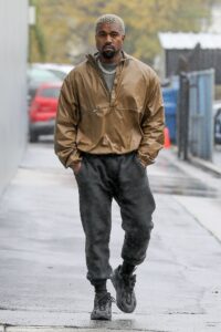 Kanye West walking down the street