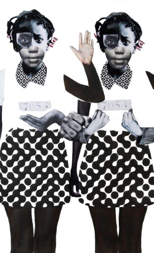 Political Lambs in a Wolfs World 2018, representative of her work that sold,Deborah Roberts