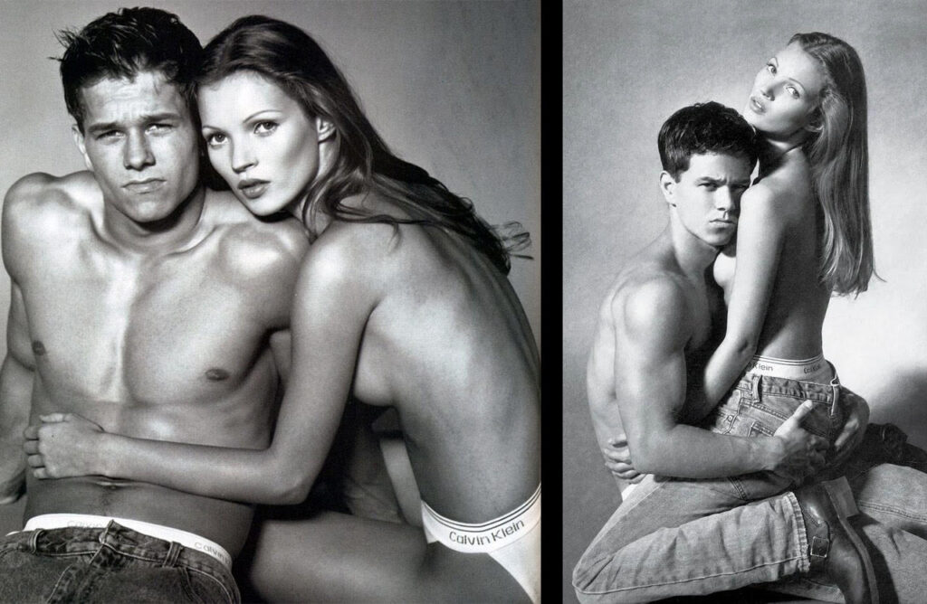 Kate Moss and Mark Wahlberg for Calvin Klein