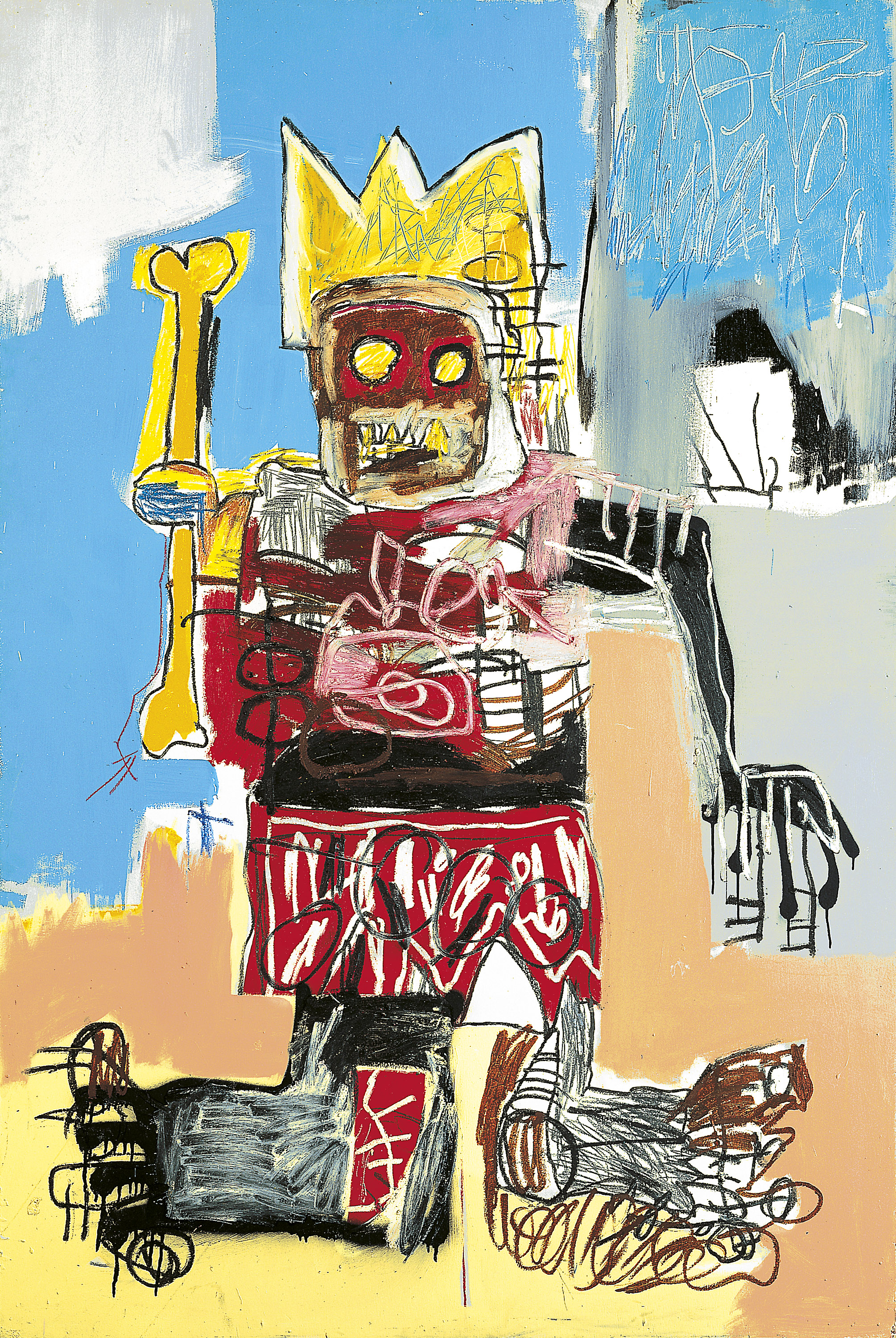 Jean-Michel Basquiat American 1960−88 Untitled 1982 acrylic and oilstick on wood panel 183.0 x 122.5 cm Private collection © Estate of Jean-Michel Basquiat. Licensed by Artestar, New York