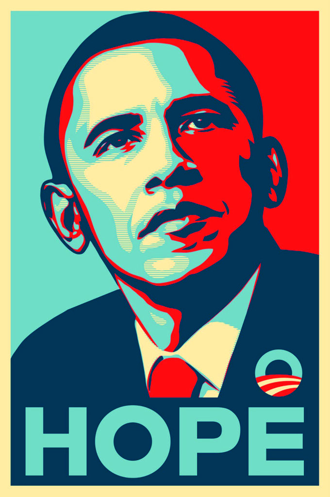 Shepard Fairey, Hope, 2008, 100 Posters