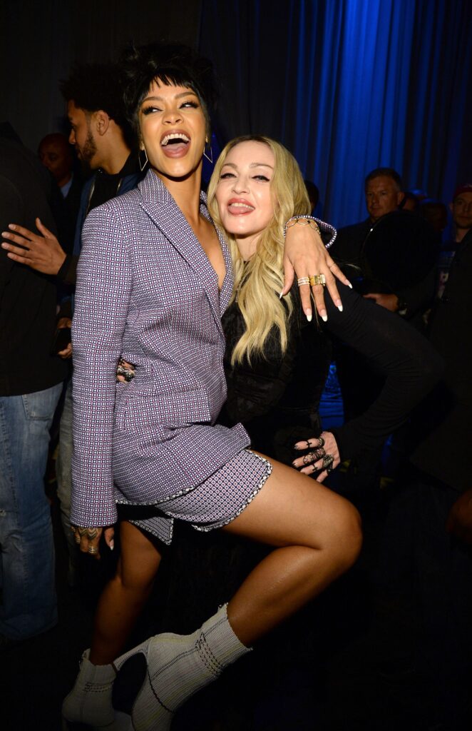 Rihanna and Madonna celebrate at the press conference