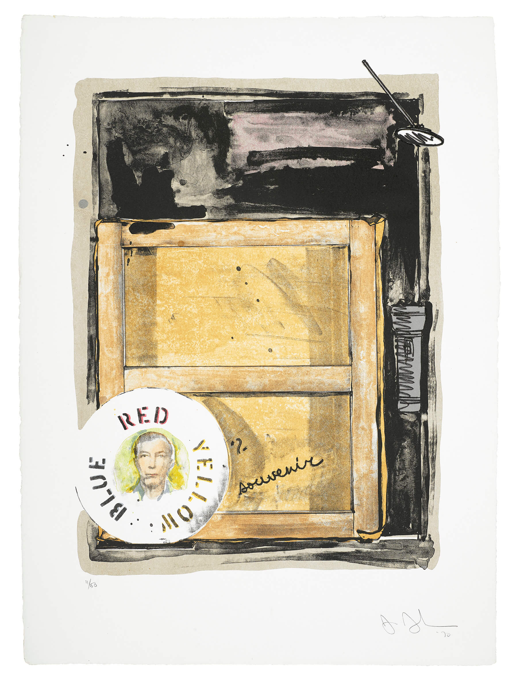 Souvenir, 1970 Lithograph on paper. ed. 11/50 Collection Walker Art Center, Gift of Judy and Kenneth Dayton, 1988 © Jasper Johns and U.L.A.E./VAGA at Artists Rights Society (ARS), NY Published by Universal Limited Art Editions