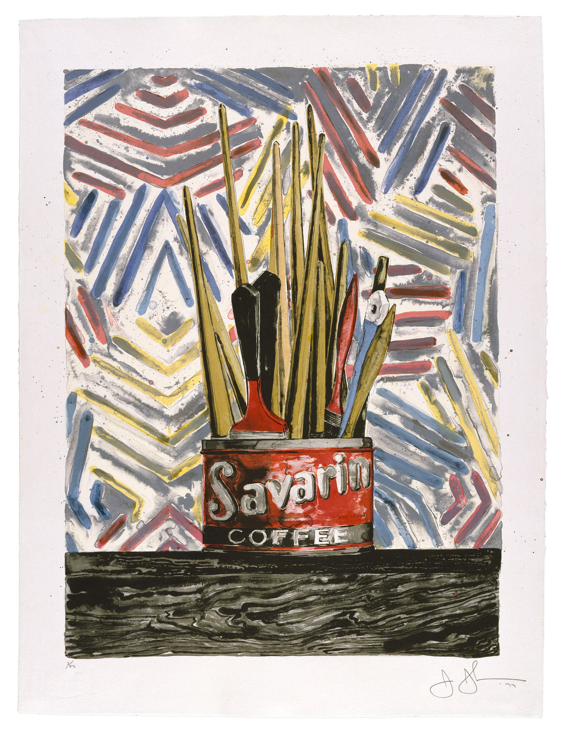 Savarin, 1977 Lithograph on paper. ed. 3/50 Collection Walker Art Center, Gift of Judy and Kenneth Dayton, 1988 © Jasper Johns and U.L.A.E./VAGA at Artists Rights Society (ARS), NY Published by Universal Limited Art Editions