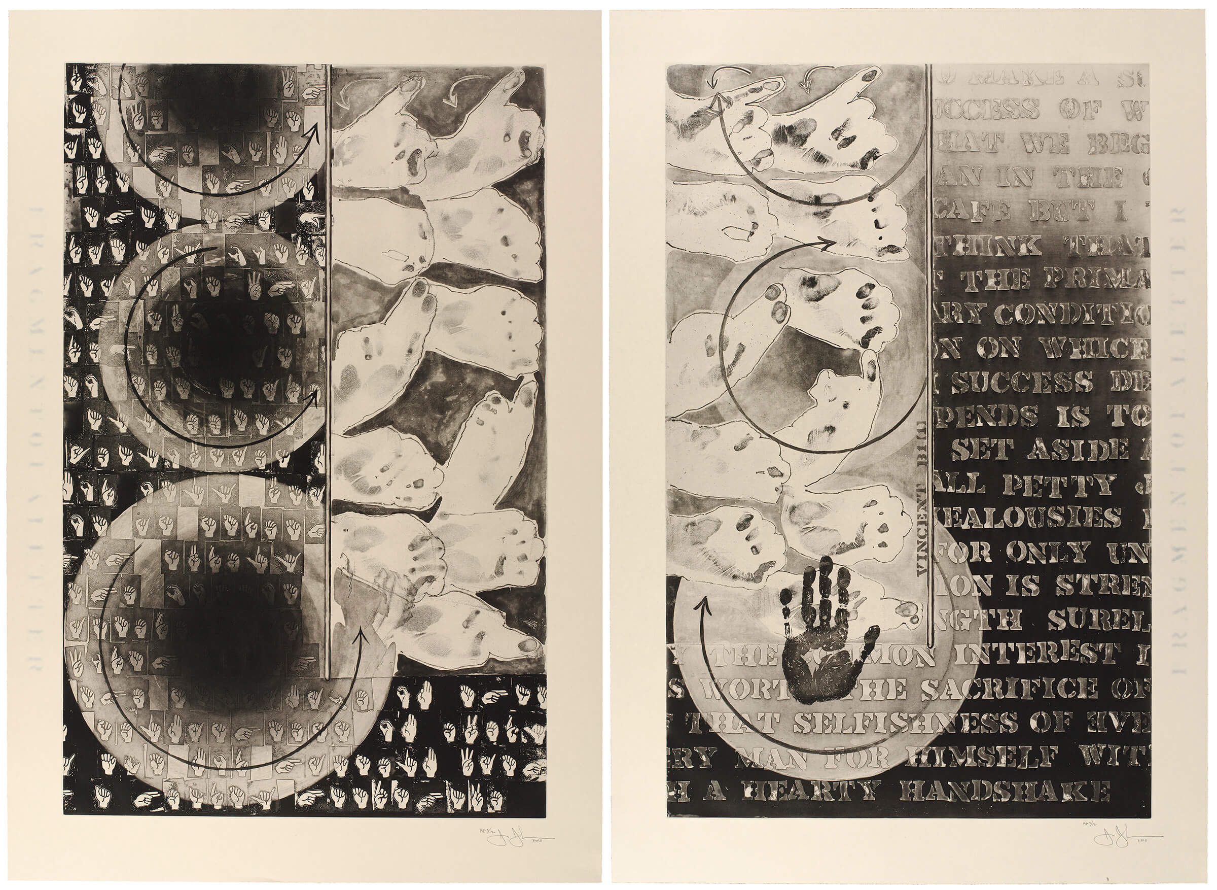 Fragment of a Letter, 2010 Intaglio on paper. A.P. 3/12 Collection Walker Art Center, Gift of the artist, 2011 © Jasper Johns/VAGA at Artists Rights Society (ARS), NY