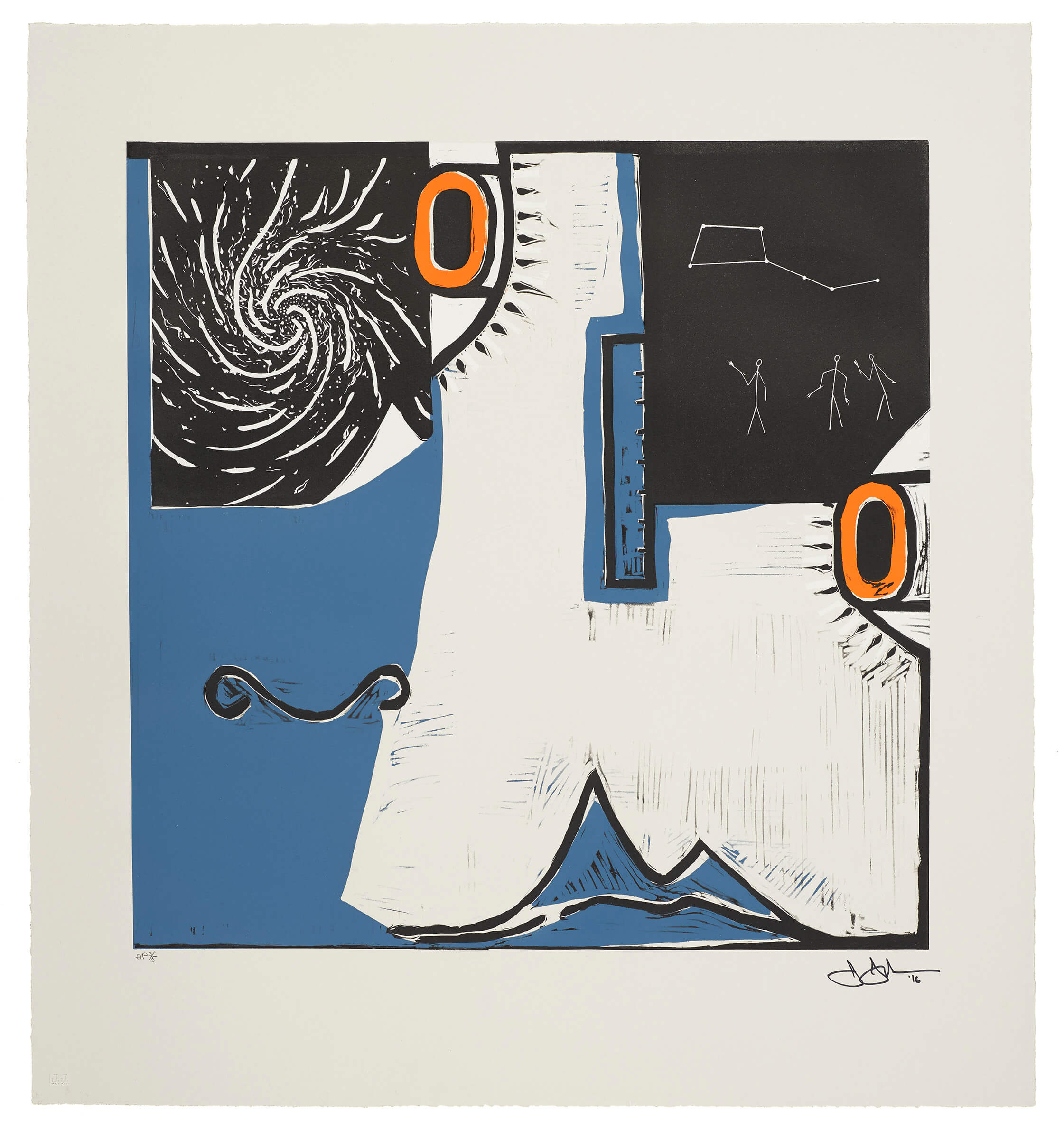 Untitled, 2016 Linoleum-cut on paper. A.P. 3/5 Collection Walker Art Center, Gift of the artist, 2017 © Jasper Johns/VAGA at Artists Rights Society (ARS), NY