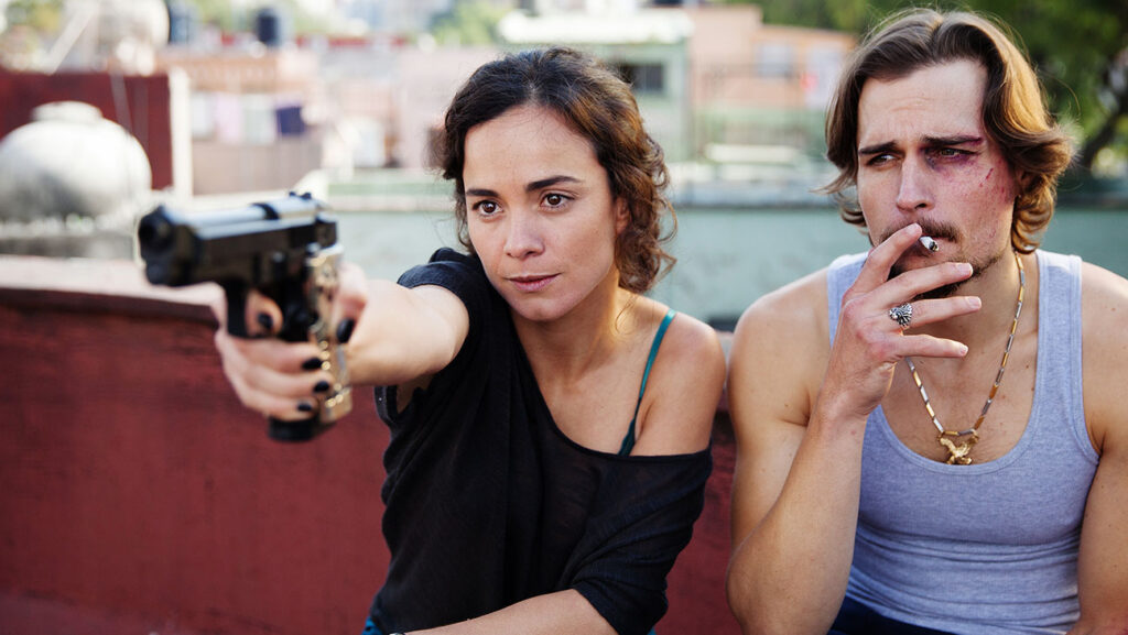 Alice Braga and Jon Michael Ecker in Queen of the South