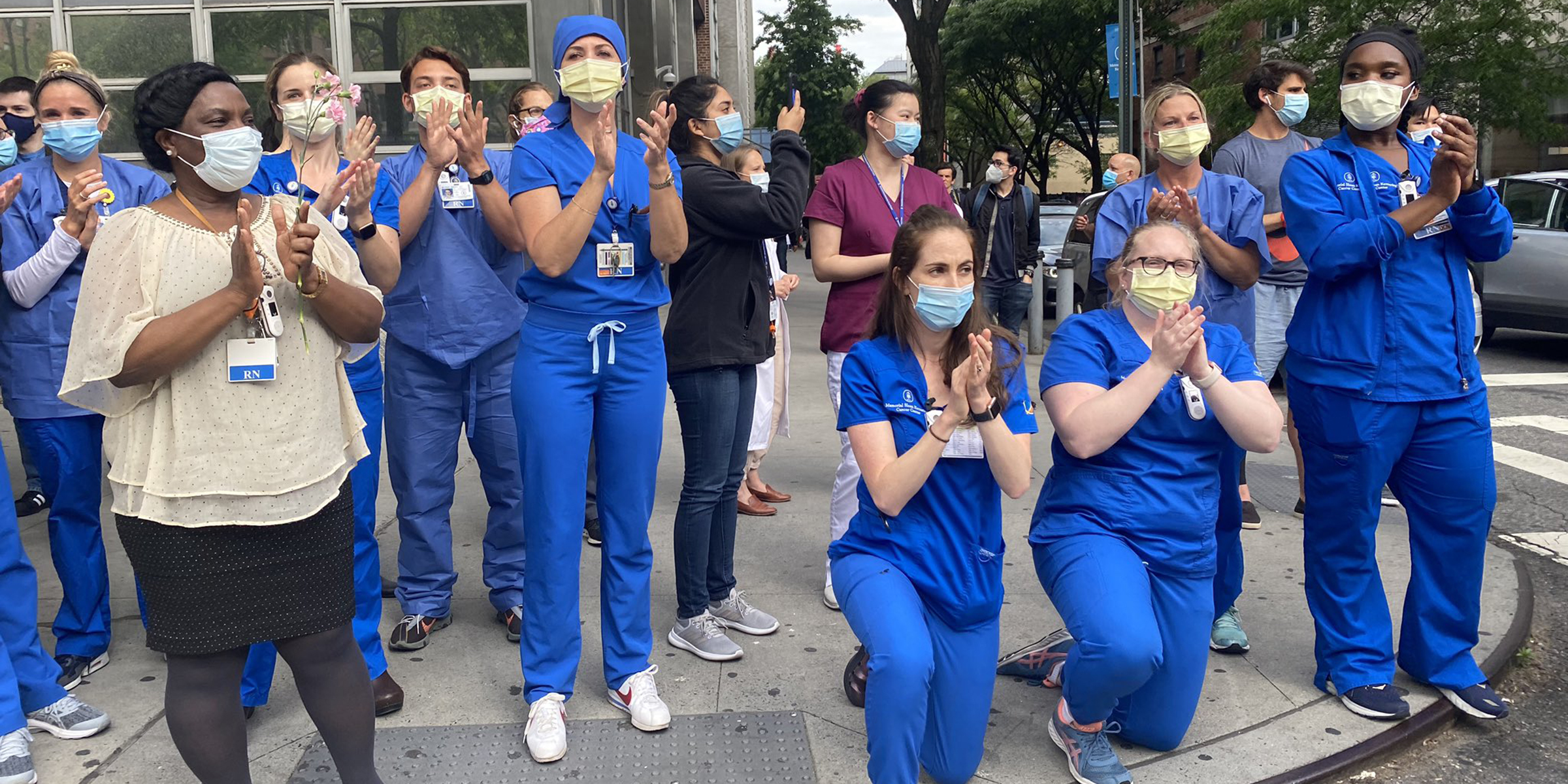 Nurses take a knee for the protestors