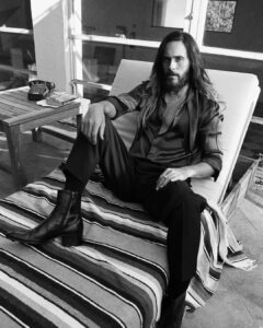 jared leto black and white