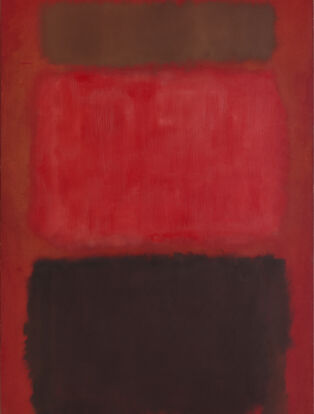 MARK ROTHKO, Browns and Blacks in Reds (1957) Courtesy of Mnuchin Gallery, New York